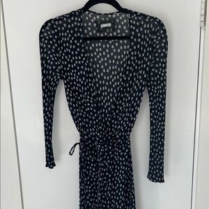 Reformation Navy Tessa Floral Long Sleeve Dress